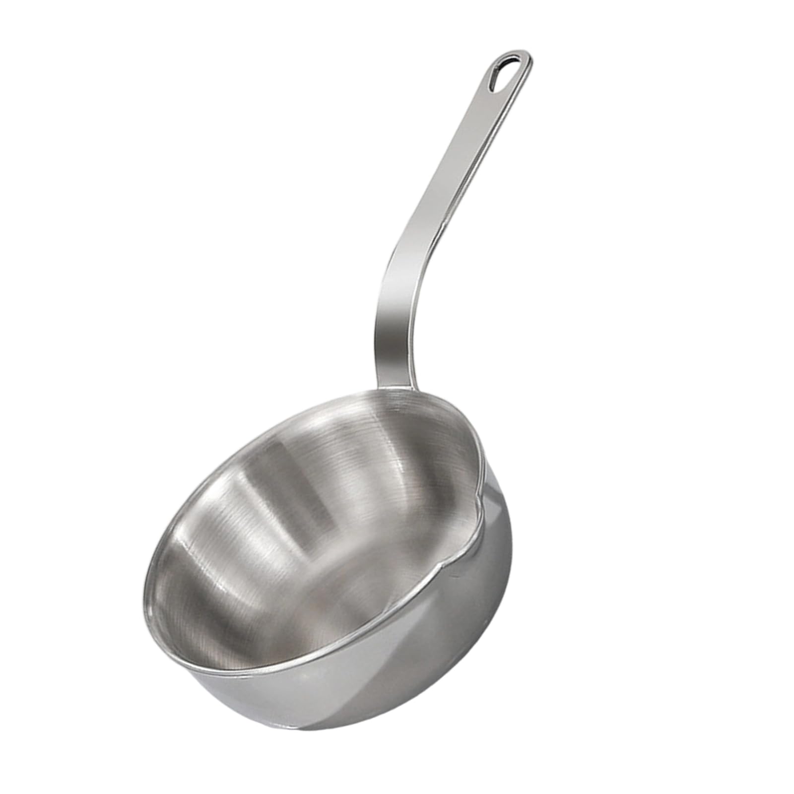 Woedpez Stable Stainless Steel Cooking Pan Flat Handle Splatters Pour Spouts for Liquid Dispensing Stainless Steel Skillets for Pancakes