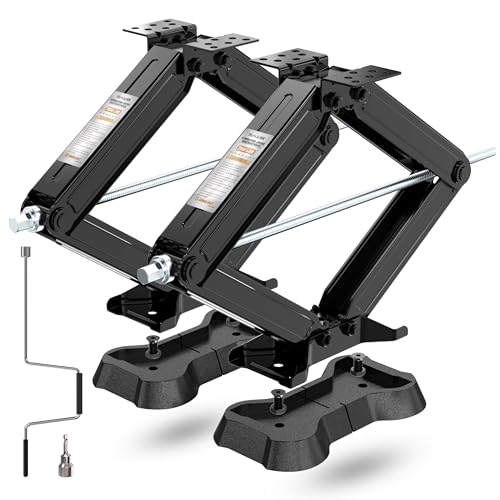YOMILINK 7500lbs RV Scissor Jacks with Pads Stabilizer Leveling Heavy Duty Jacks 24 for Travel Trailer Camper Set of 2