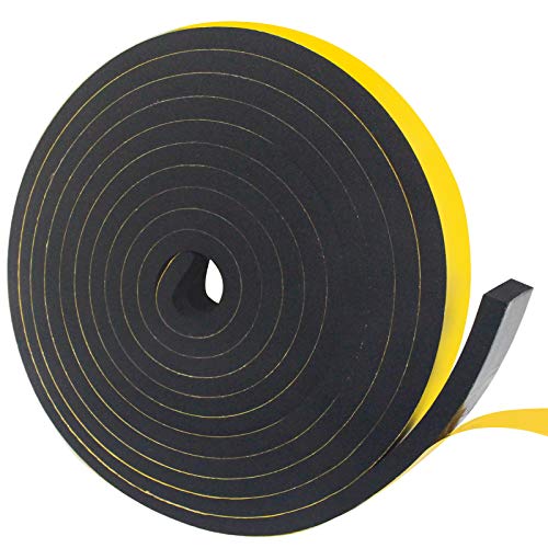 Weather Stripping Door Seal Strip,Foam Insulation Tape for Sliding Doors and Windows Sound Proof Soundproofing Door Seal,Weatherstrip,Air Conditioning Seal Strip (1 in x 2/5 in x 16 Ft)