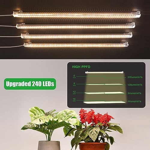 Rwntao JZZWL-WC Led Grow Lights Strip For Indoor Plants, Full Spectrum Plant Light With 3/9/12H Timer & 10 Dimmable, 240 Leds Grow Lamp Bar For Greenhouse thumb #4
