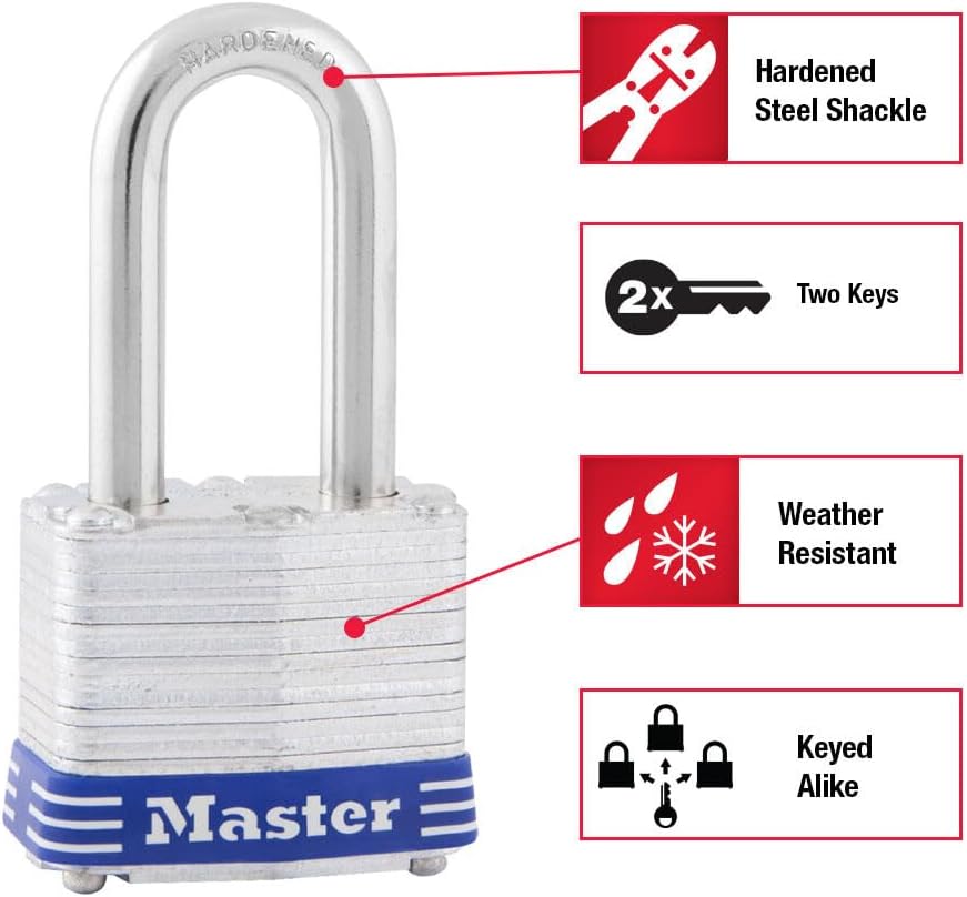 Master Lock 3TRILF No. 3 Padlock Three Pack