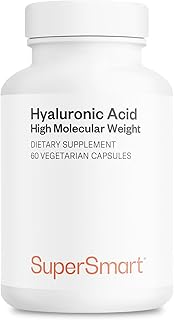Supersmart Hyaluronic Acid Supplement 300mg per Day (Sodium Hyaluronate) - High Molecular Weight 1.2 Million Daltons | Non-GMO & Gluten Free - 60 Vegetarian Capsules