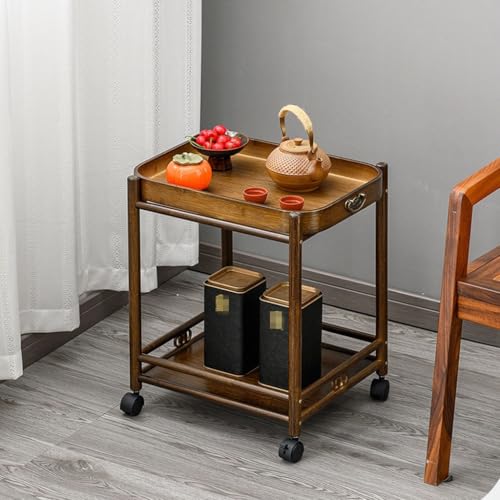 Table basse à thé mobile TUSUOD : meuble de salon rétro et multifonction