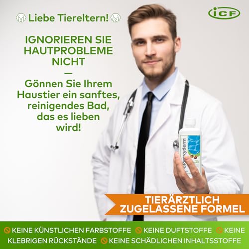 Clorexyderm 4% Shampoo für Hunde, Katzen & Pferde | Tiefenreinigung & Fellpflege | Unterstützt Hautfeuchtigkeit & Frische | Sanfte & Effektive Formel | 200ml
