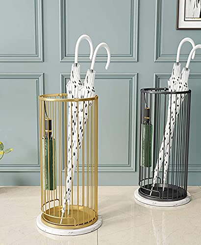 Porte-parapluies doré anti-goutte avec socle marbre stable - 4
