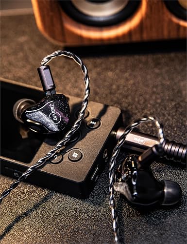 Image of Linsoul ZiiGaat Crescent in Ear Monitor, Premium 2DD+2BA Hybrid IEM Earphone, Isobaric Bass, Vintage Analog Sound, 3D-Printed Resin Shell, with Detachable IEM Cable for Musicians /Studio