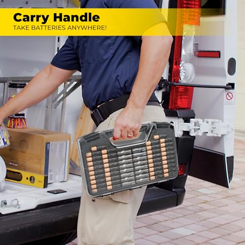 Ontel Battery Daddy Organizer Storage Case & Tester, Holds 180, Charcoal - Image 6