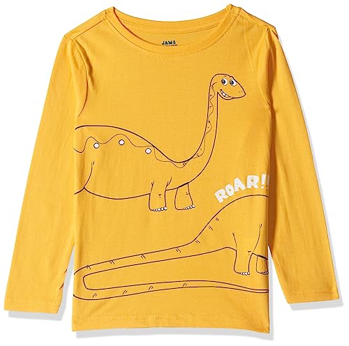 Image of Amazon Brand - Jam & Honey Boy's Printed Regular Fit Full Sleeves T-Shirt | Age 2-12 Years