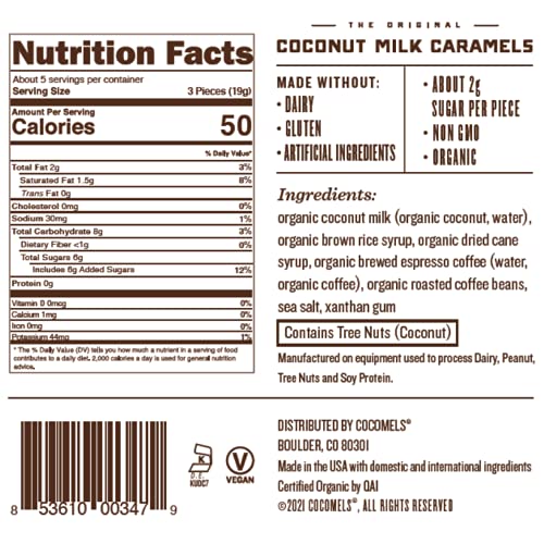 Miniatura 2 de Caramelos de leche de coco Cocomels orgánicos sin lácteos