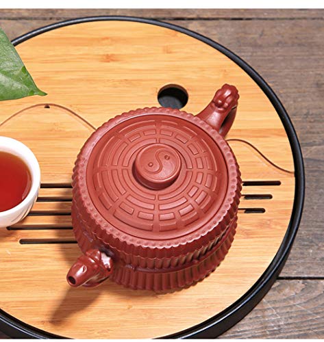 Image of Teapot 9Oz Chinese Zisha Clay Dahongpao Pottery Handmade Tea Pot Ceramics Purple Sand Mud Kungfu Kettle