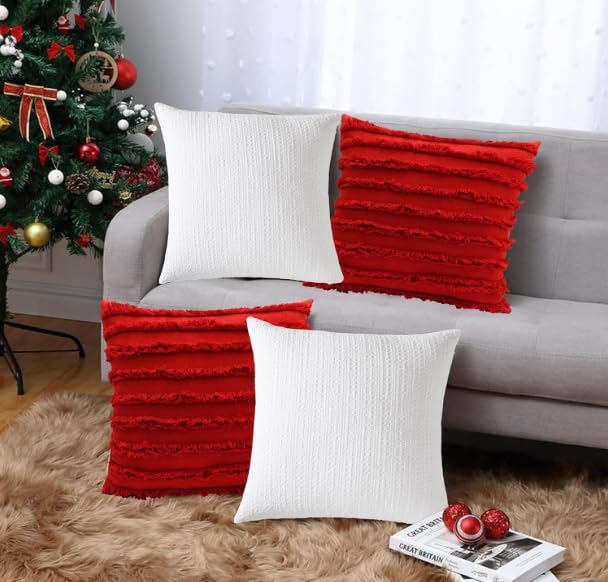 Image of TODY Cotton Cushion Cover 18 inch x 18 inch Set of 2 | 100% Cotton 18x18 inch Cushion Covers | Boho 1818 Cushion Cover for Sofa | Throw Pillow Cover 45 x 45cm