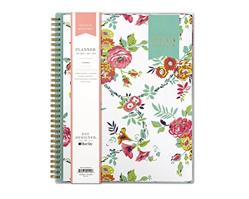 Day Designer For Blue Sky 2019 Weekly & Monthly Planner, Flexible Cover, Twin-Wire Binding, 8.5" X 11", Peyton White (103618-19) #TOP1