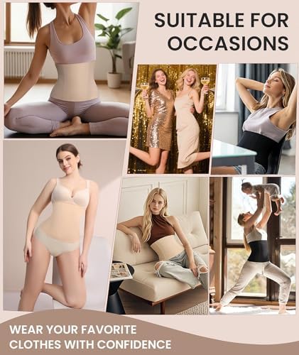 OXYSAIKO Waist Trainer Tummy Control for Women Lower Belly Fat Nude — view 5