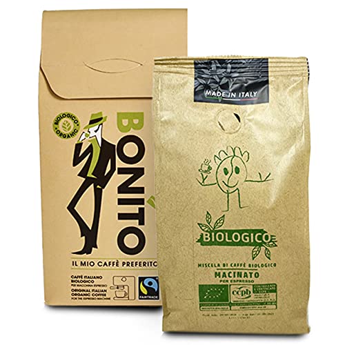 Caffè Bonito - Macinato BIOLOGICO FAIRTRADE per macchina espresso - 1000 gr. (4 pacchi da 250 gr.)