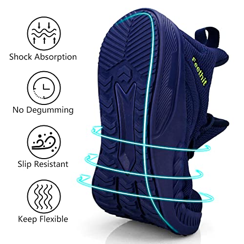Image of Feethit Mens Non Slip Walking Sneakers Athletic Gym Tennis Running Shoes | Slip on Shoes,Lightweight,Breathable,Comfortable Workout Sneakers,For Daily Activities