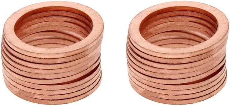 Yinpecly M27 Brass Flat Washer 1.06x1.38x0.08(IDxODxT) Flat Ring Gasket Fitting for Screw Bolt Electrical Connections Fasteners Brass Tone 20pcs