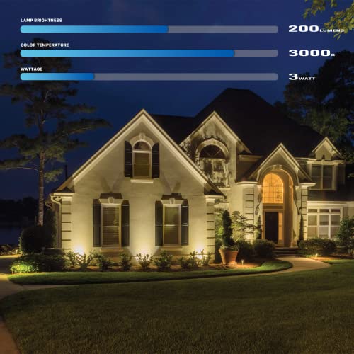 Goodsmann Low Voltage Landscape Flood Light 3W Led 200 Lumen Outdoor Spotlight 3000K Warm White Replaceable Mr11 Led Outside Hardwired Lighting With Metal Stake Cable Connector Replaceable #TOP1