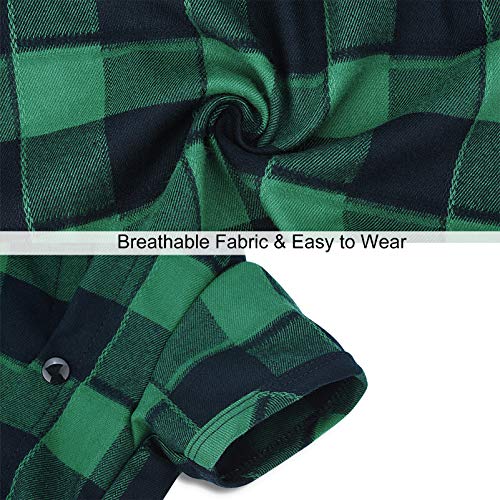 Ctilfelix Dog Shirt Plaid Puppy Clothes For Small Medium Large Dogs Cats Boy Girl Kitten Soft Pet T-Shirt Breathable Tee Outfit Adorable Grid Apparel Thanksgiving [Green#1; Xl] #TOP2