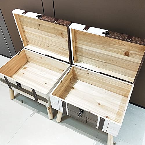 Boîte de rangement bois massif assise lin pour désencombrer