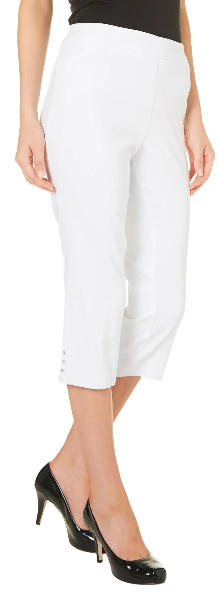 Petite Pull-On Button Hem Capris
