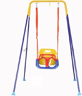 Swing Heavy-Duty Swing Sets with Metal Swing Stand Toddlers Infants and Babies Swing Seats with Safety Harness for Garden Backyard Playground Equipment for Tree Backyard and Indoor ( Color : Blue )