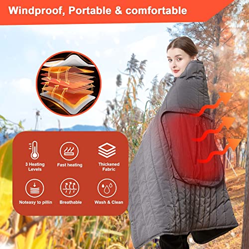 Mi Ya Mi Lai Usb Heated Blanket Portable Outdoor,Battery Heated Blanket,3 Levels Portable Heated Blanket For Outdoors,Battery Powered Heated Blanket For Camping,58” X 38” (Battery Pack Not Included) #TOP2