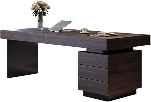 Sit Stand Desk Minimalist Light Luxury Desk Home Study Bedroom Smoked Wood Writing pc Table Simple High-end Office Study Writing Table240x70x75cm