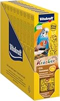 Vitakraft Kräcker, mit Ei und Grassamen, Knabberstangen für Sittiche und Exoten, in Vorratsgröße, ohne Zusatz von Zucker (10x 54g)