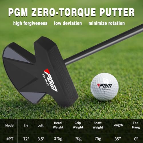 PGM 35" Zero Torque Putter Golf Club for Men and Women Right Handed Black — view 2