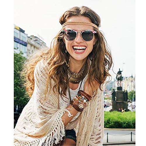 Subiceto 8 Set Bohemian Wood Beads Bracelet Set For Women Multilayer Tassel Stackable Beaded Charm Stretch Statement Bracelet Set #TOP5