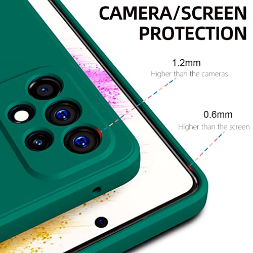 Image of Kapa Matte Lens Protective Back Cover for Samsung Galaxy A73 (5G), Slim Silicone with Soft Lining Shockproof Flexible Full Body Bumper Case (Green)