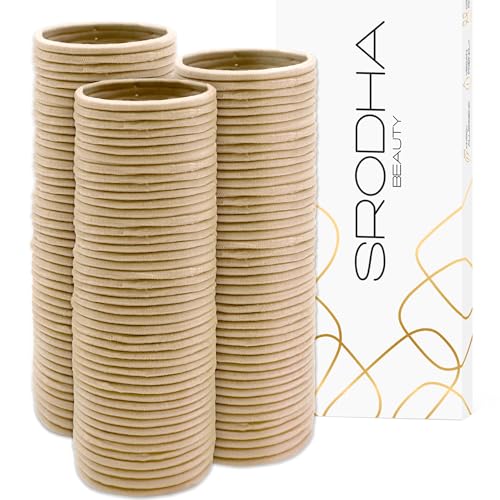 SRODHA Beauty 100 Pack Elastic Hairbands, Blonde, 1 count (Pack of 100)