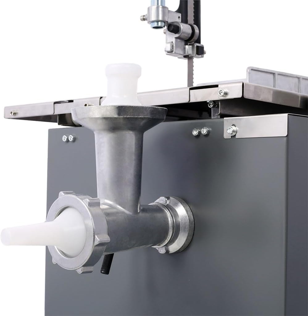 550W Electric Bone Saw Machine,2-in-1 Commercial Butcher Band Saw and Sausage Stuffer for Cutting Chops, Frozen Meat, Fresh Bone Meat, Equipped with 6 Saw Blades
