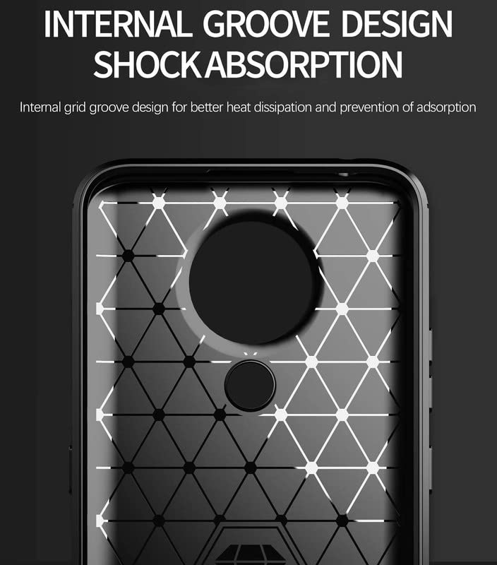 Image of NPRC Hybrid Ultra Slim Protective Case TPU Non-Slip Carbon Fiber Texture Shockproof Case Cover for Nokia 3.4 - Black