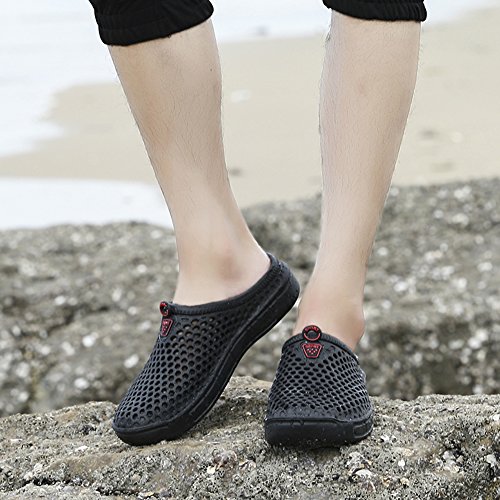 Eagsouni Unisex Garden Clogs Shoes Casual Slippers Quick Drying Sandals Summer Anti-Slip Beach Shoes For Men And Women Black A #TOP6