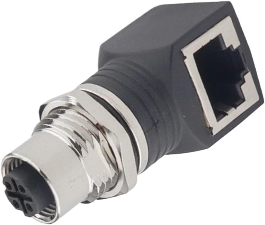 Adapter M12 to RJ45 Female Ethernet Adapter Extension 4-core D-Type 8-core X-Type A-Type Waterproof(M12 Revolution to RJ45 Bend 8 core)