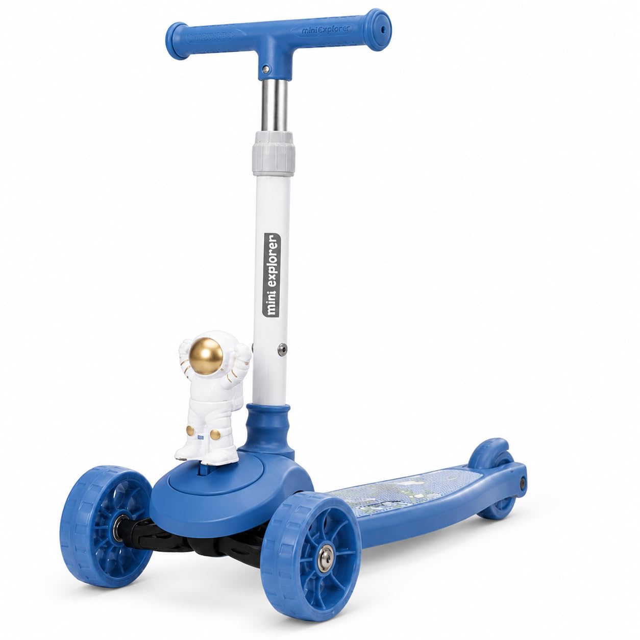 MiniExplorer Zoomie Kids Kick Scooter with LED Wheels, 3 Wheel Scooter for Boys & Girls, Adjustable Height Handle, Foldable Lightweight Scooter for Kids Age 3+ Years - Astro