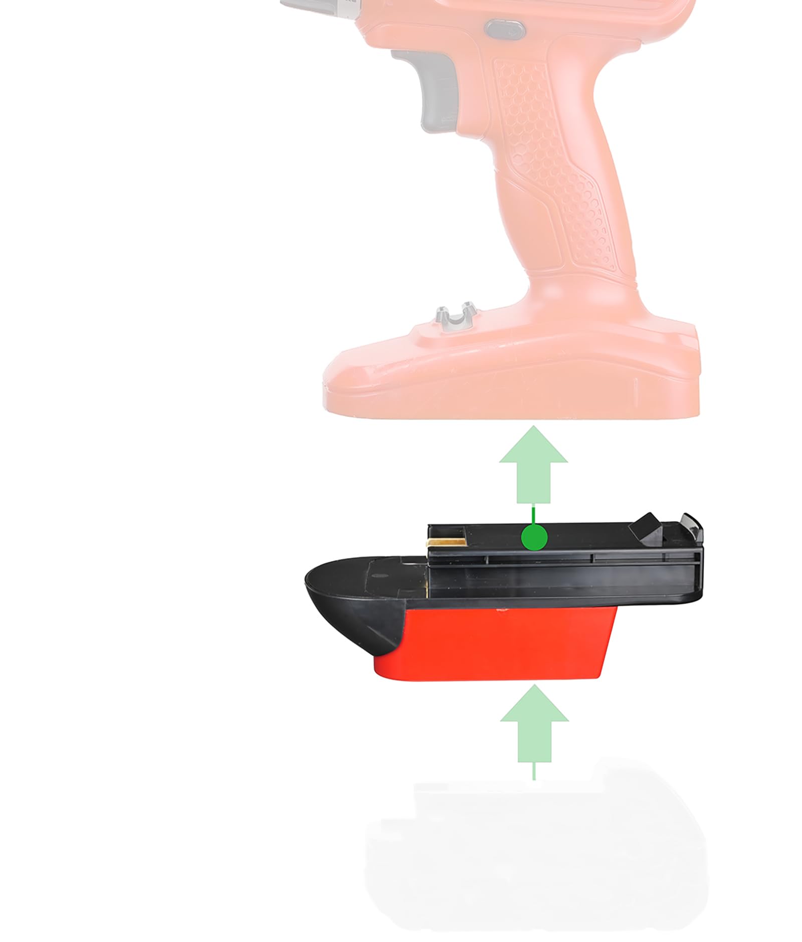 1x Adapter Only Fits Black & Decker Old 18v Cordless Tools Compatible with Milwaukee M18 Red Lithium Batteries - Adapter Only