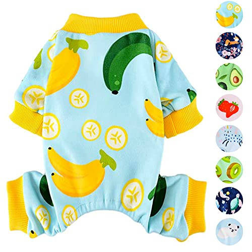 Dog Pajamas Dog Clothes Cute Dog Pajamas For Small Dogs Pet Clothes Puppy Fleece Warm Dog Pjs Dog Winter Coat For Chihuahua Yorkie Poodles Cat Clothing (Medium, Yellow) #TOP20