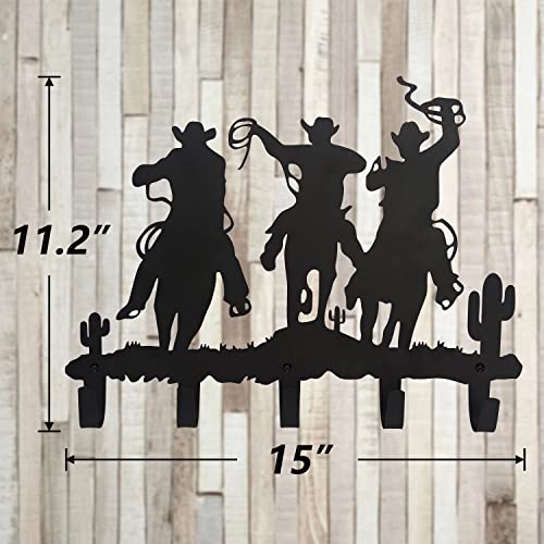 Vivicomfy Western Cowboy Coat Hooks Wall Art Decor-Cowboy Hangers And Key Hooks Holder-Clothes Hat Rack And Backpack Hanger-Sweet Home Decor For Storage, Living Room, Hallway, Office (Black) #TOP4