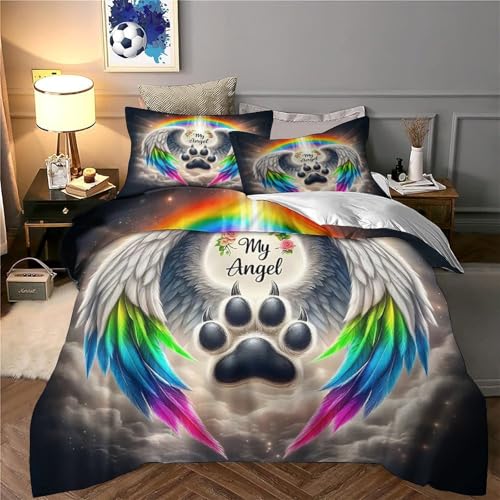 Parure de lit ailes d'ange King Size impression 3D microfibre de confort