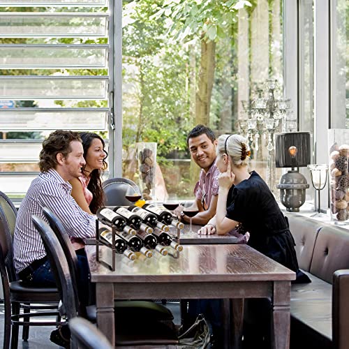 Weinregal Metall stapelbar flaschenregal für 8 Flaschen für Keller, bar und lagerraum, Wine Rack stabiles modular erweiterbare Flaschen und weinlagerung (2 Etagen)