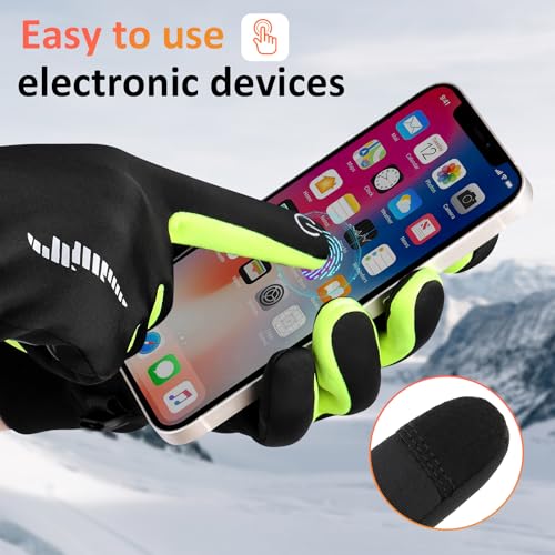 Duoyeree Kids Winter Gloves Warm Touchscreen Windproof Water Resistant Soft Lining Cycling Skiing Gloves for Boys Girls