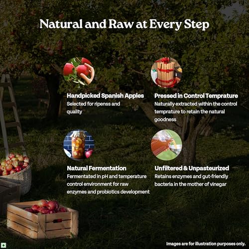 Image of Organic India Apple Cider Vinegar with Mother of Vinegar, 500ml | Raw and Unfiltered ACV | Lab tested on 250+ Parameters | Made from Spanish Apples | Imported from Spain