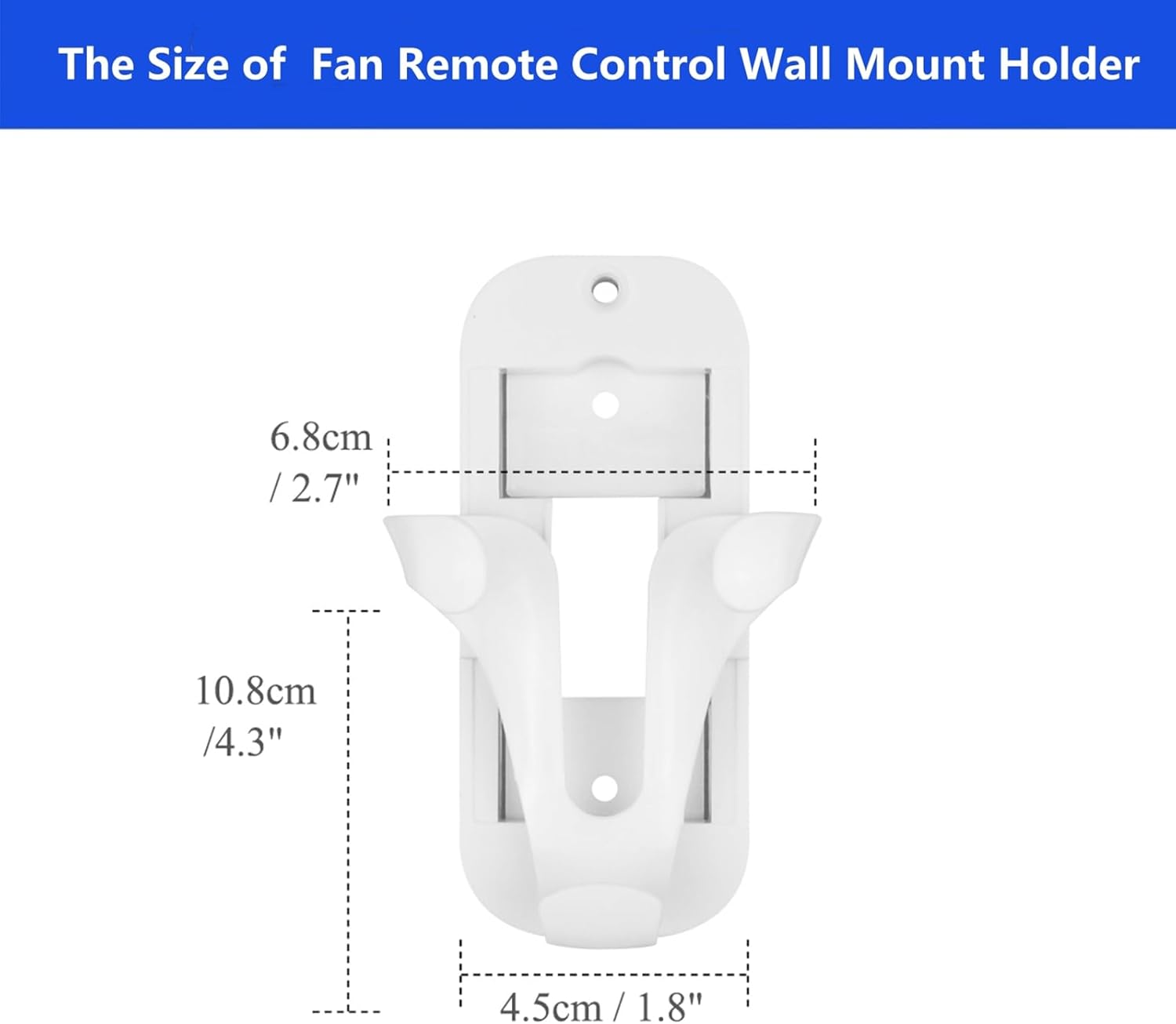 Fan Remote Control Holder Wall Mount for Hunter Ceiling Fan Remote 99600 99122 99123 RC-5T1 RC-5T(White)