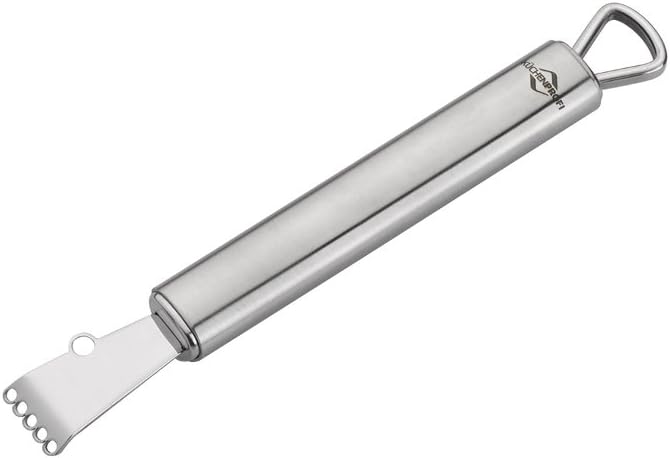 Küchenprofi Lemon Zester - 7-Inch Silver Stainless Steel - Lime Zester - Garlic Crusher
