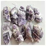 Piedra de Cristal 100 g 3-6 cm Amatista Natural Cristal Piedra Rugosa especímenes Mineral decoración del hogar Piedra Collar con Soporte para Piedra de Cristal