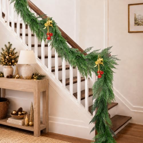 6FT Christmas Garland Soft Layered Greenery Real Touch Cedar Garland - image 4