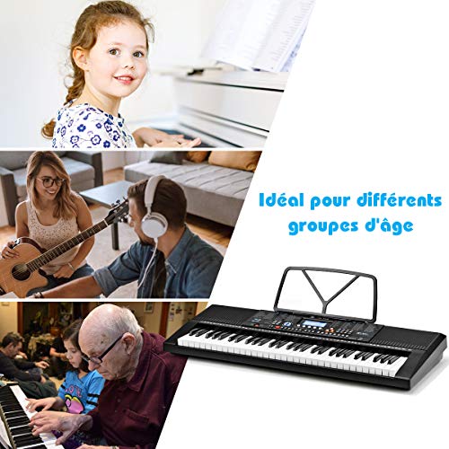 GOPLUS 61 Touches Piano Numérique Portable avec 300 Rythmes, 300 Sons,3 Modes d’Enseignement, Pupitre et Microphone… - Les Beatles, Paul McCartney, John Lennon, RIngo Starr, George Harrison GOPLUS 61 Touches Piano Numérique Portable avec 300 Rythmes, 300 Sons,3 Modes d'Enseignement, Pupitre et Microphone… – Image 7