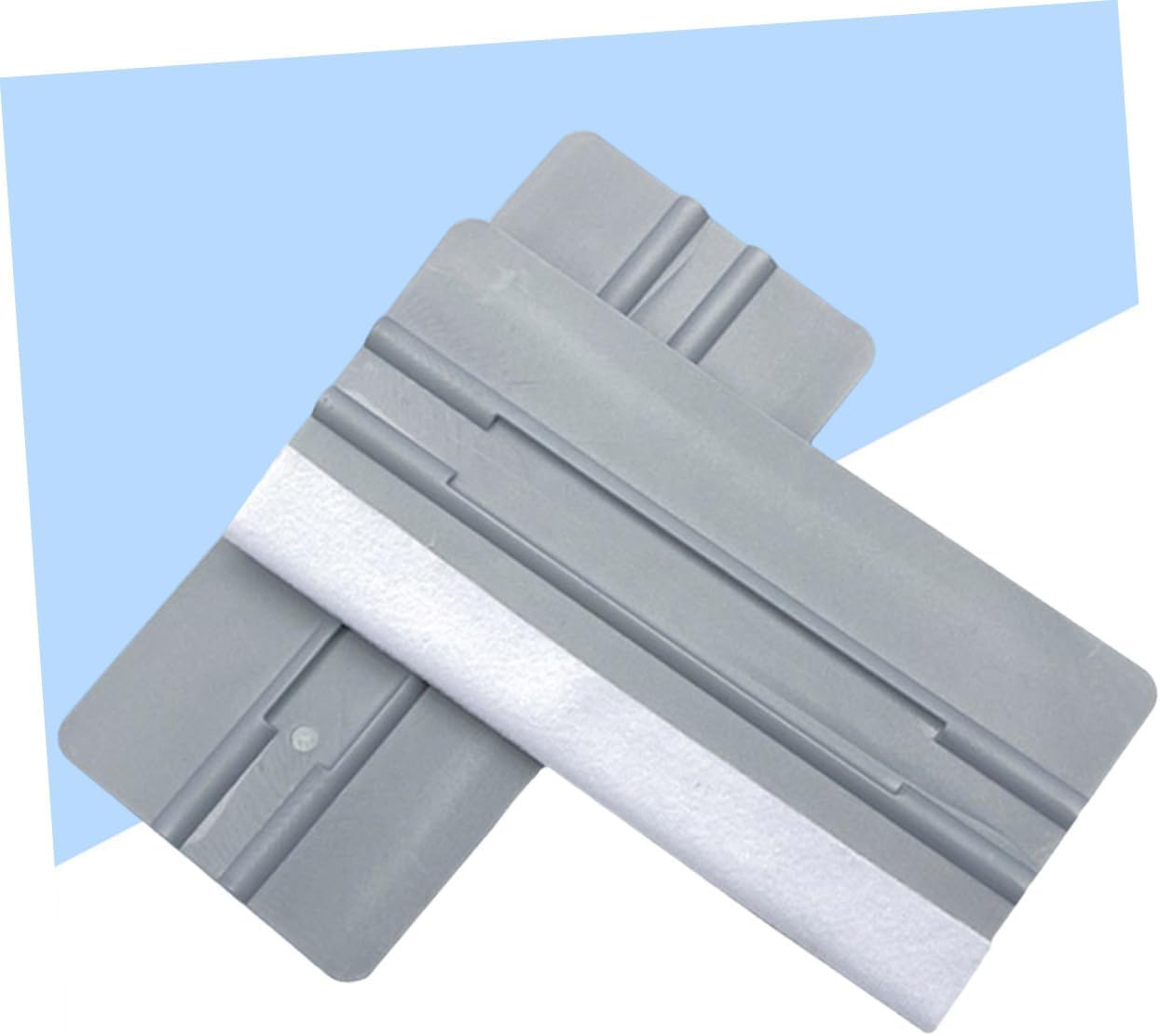 Toddmomy Car Window Film Scraper Grey Plastic Auto Squeegee Tool for Decal Application Includes Felt and Non Felt